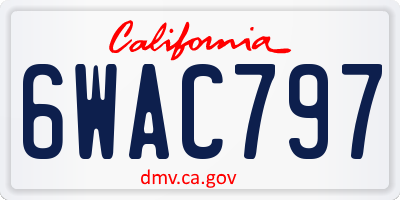 CA license plate 6WAC797
