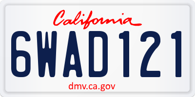 CA license plate 6WAD121