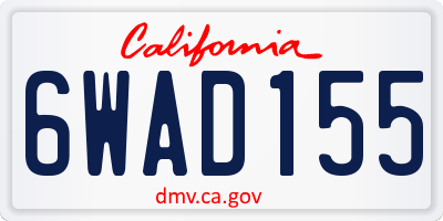 CA license plate 6WAD155