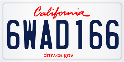 CA license plate 6WAD166