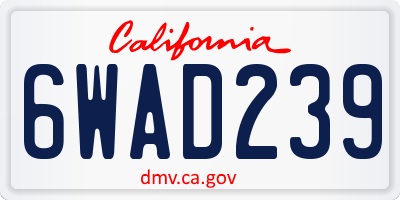CA license plate 6WAD239