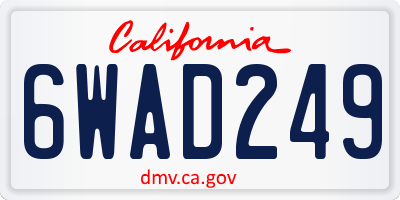 CA license plate 6WAD249