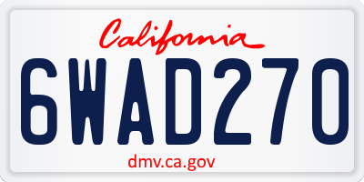 CA license plate 6WAD270