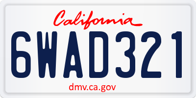 CA license plate 6WAD321