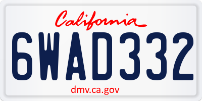 CA license plate 6WAD332