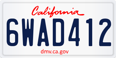 CA license plate 6WAD412