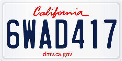 CA license plate 6WAD417