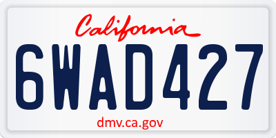CA license plate 6WAD427