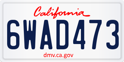 CA license plate 6WAD473