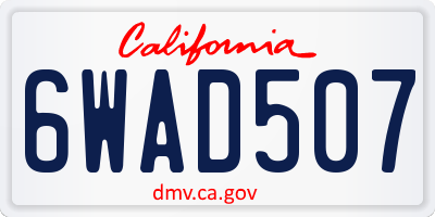 CA license plate 6WAD507