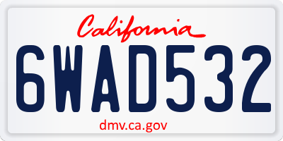 CA license plate 6WAD532
