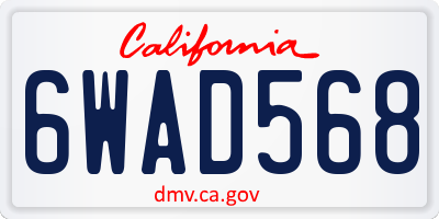 CA license plate 6WAD568