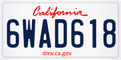 CA license plate 6WAD618