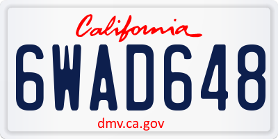 CA license plate 6WAD648