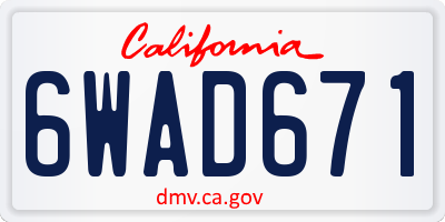 CA license plate 6WAD671