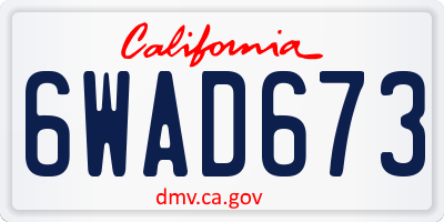 CA license plate 6WAD673