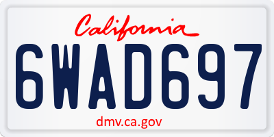 CA license plate 6WAD697