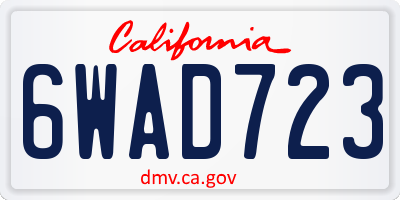 CA license plate 6WAD723