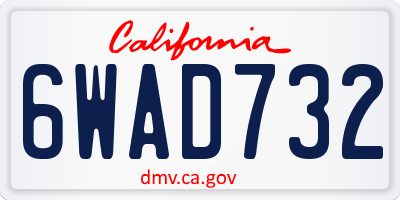 CA license plate 6WAD732