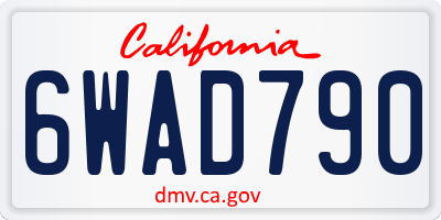 CA license plate 6WAD790