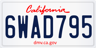 CA license plate 6WAD795