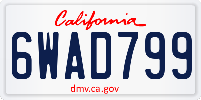 CA license plate 6WAD799