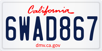 CA license plate 6WAD867