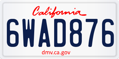 CA license plate 6WAD876
