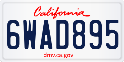 CA license plate 6WAD895