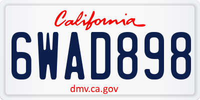 CA license plate 6WAD898