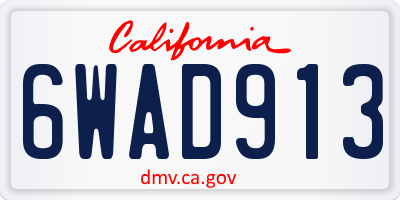 CA license plate 6WAD913