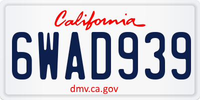 CA license plate 6WAD939