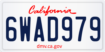 CA license plate 6WAD979