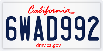 CA license plate 6WAD992
