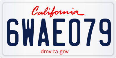 CA license plate 6WAE079