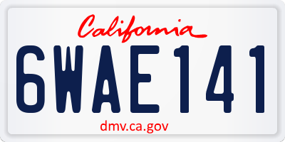 CA license plate 6WAE141