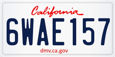 CA license plate 6WAE157