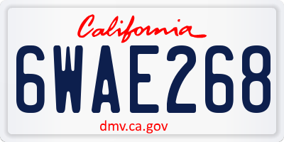 CA license plate 6WAE268