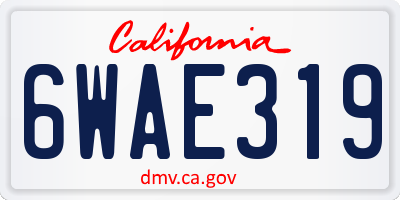 CA license plate 6WAE319