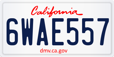 CA license plate 6WAE557