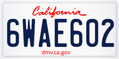 CA license plate 6WAE602