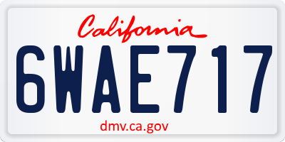 CA license plate 6WAE717