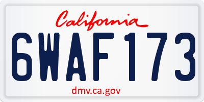 CA license plate 6WAF173