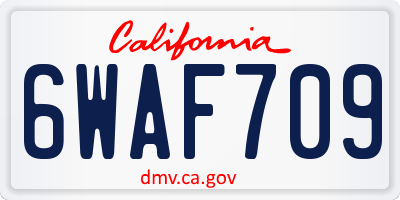 CA license plate 6WAF709