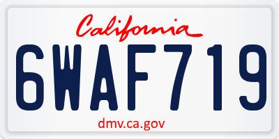 CA license plate 6WAF719