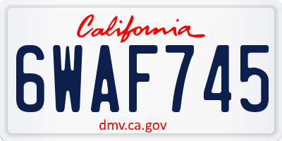 CA license plate 6WAF745