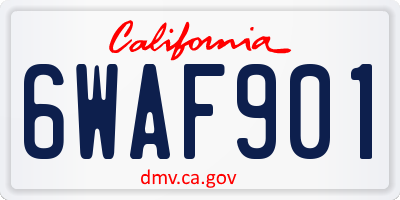 CA license plate 6WAF901