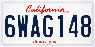 CA license plate 6WAG148