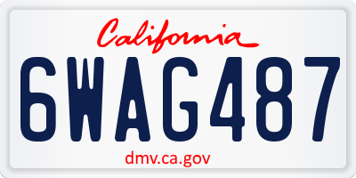 CA license plate 6WAG487