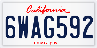 CA license plate 6WAG592
